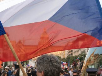 red, blue, and white flag