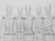 clear glass bottles on white background